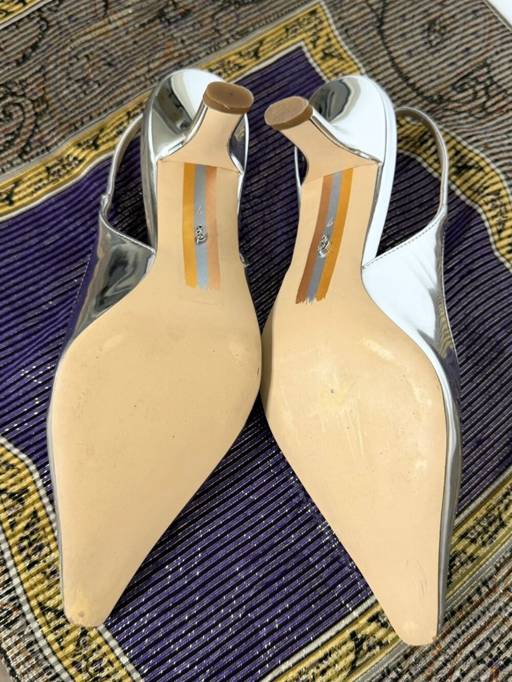 Sam Edelman Bianka Slingback Pump in Silver Size 7 - Picture 7 of 9